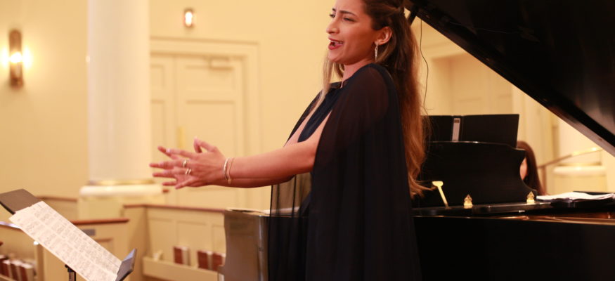 Famous Opera singer, Nour Darwish performs at a UPA benefit concert for Gaza.