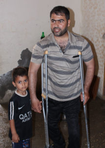 MHPs visited with Hussam and his son in Gaza.