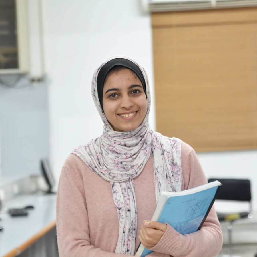 Zainab, a Palestinian student in Gaza.