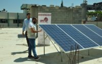 Solar panels at a elementary school in Gaza.
