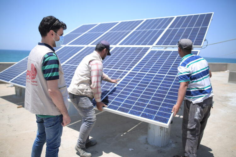 Solar energy system at Gaza's harbor